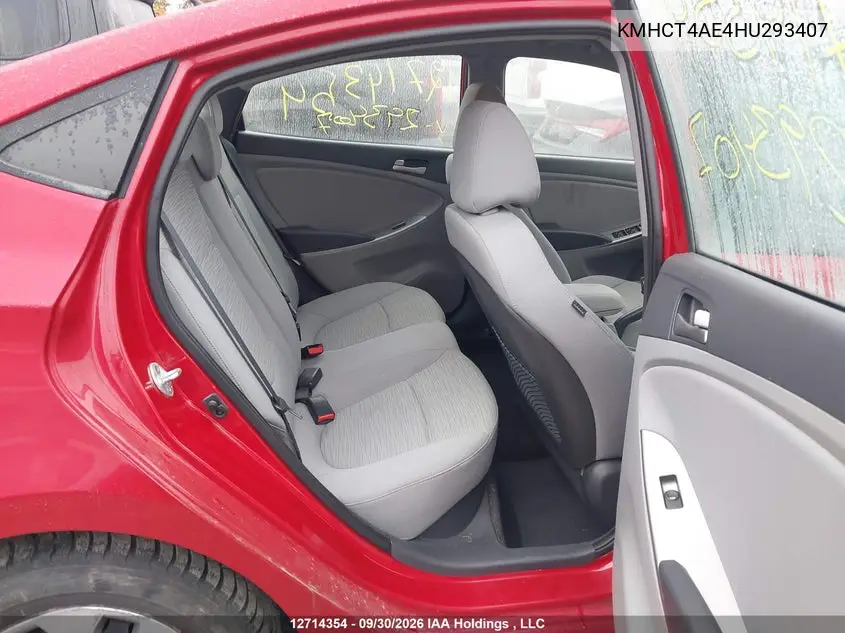 2017 HYUNDAI ACCENT VIN KMHCT4AE4HU293407 — фото 8