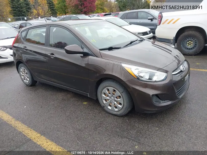 HYUNDAI ACCENT 2017, VIN KMHCT5AE2HU318391