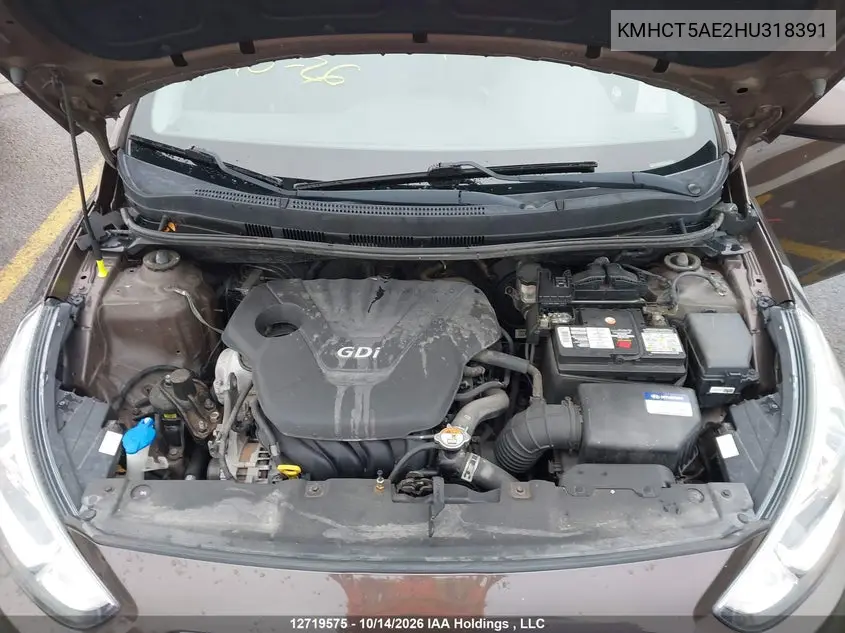 2017 HYUNDAI ACCENT VIN KMHCT5AE2HU318391 — фото 10