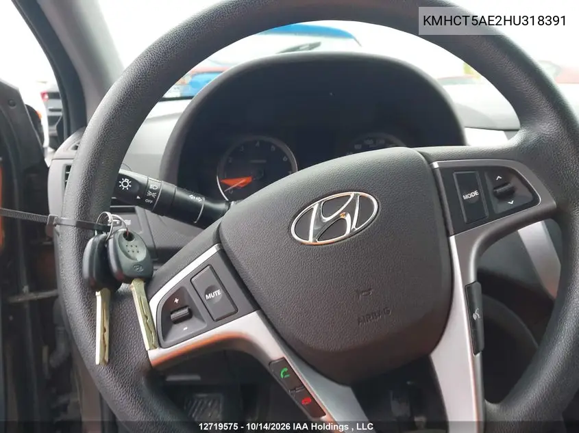 2017 HYUNDAI ACCENT VIN KMHCT5AE2HU318391 — фото 11