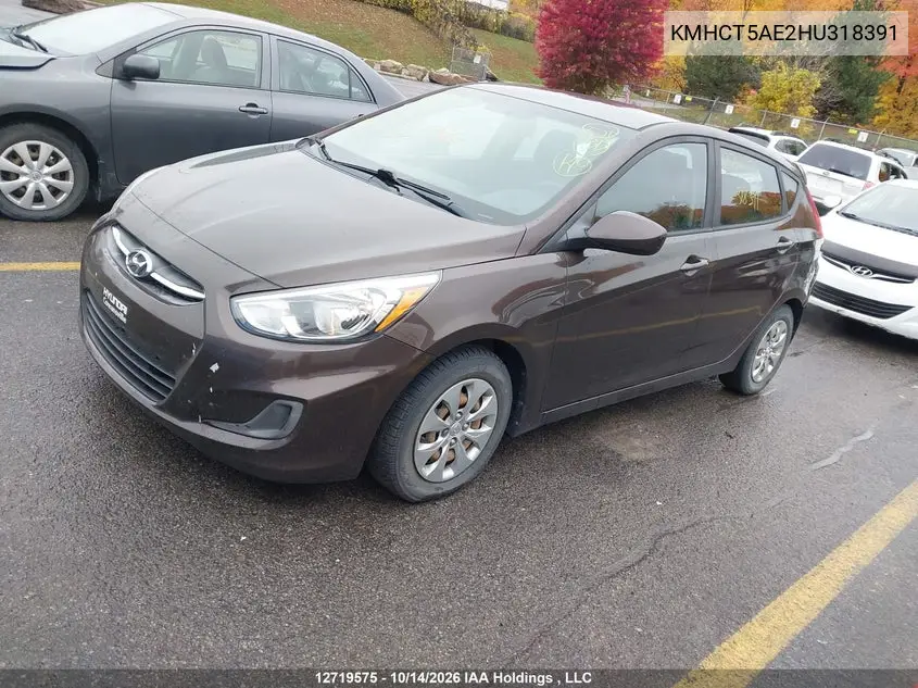 2017 HYUNDAI ACCENT VIN KMHCT5AE2HU318391 — фото 2