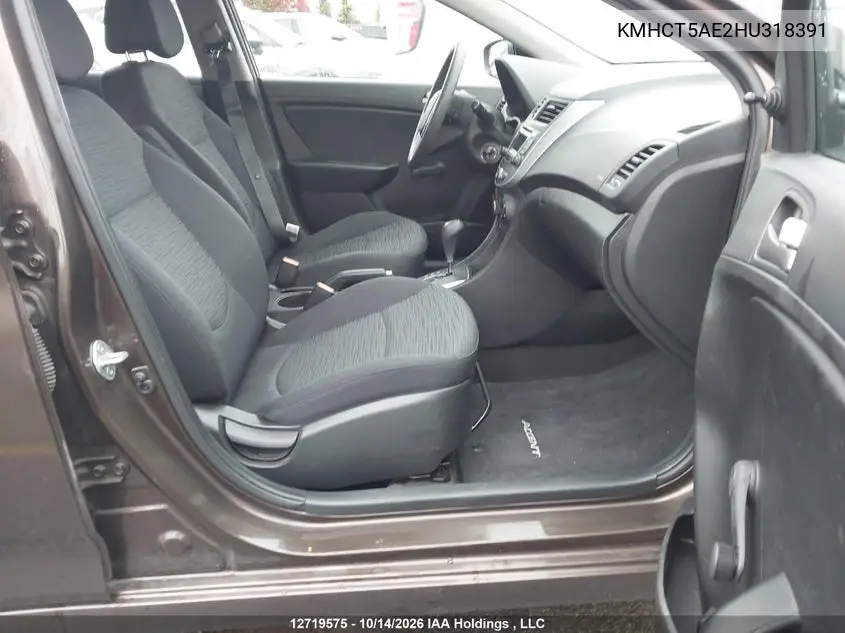 2017 HYUNDAI ACCENT VIN KMHCT5AE2HU318391 — фото 5