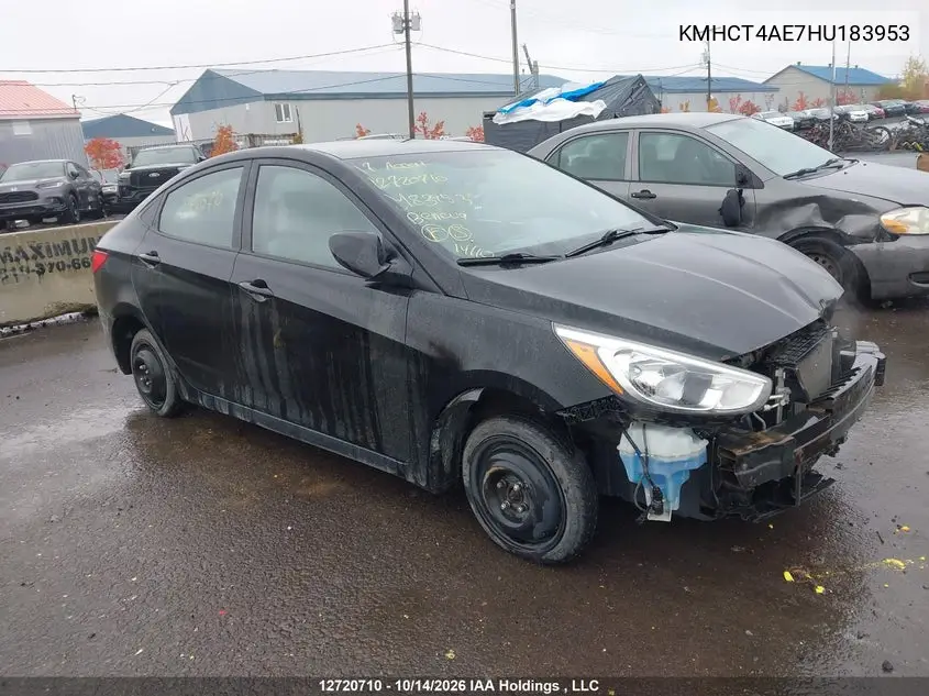 HYUNDAI ACCENT 2017, VIN KMHCT4AE7HU183953