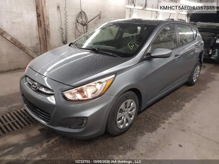 2017 HYUNDAI ACCENT VIN KMHCT5AE0HU357335 — фото 2