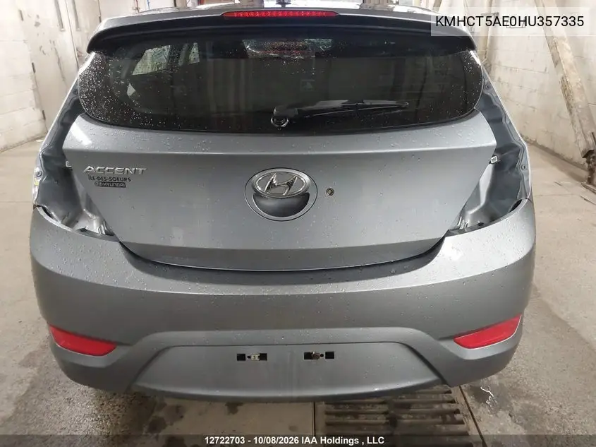 2017 HYUNDAI ACCENT VIN KMHCT5AE0HU357335 — фото 6
