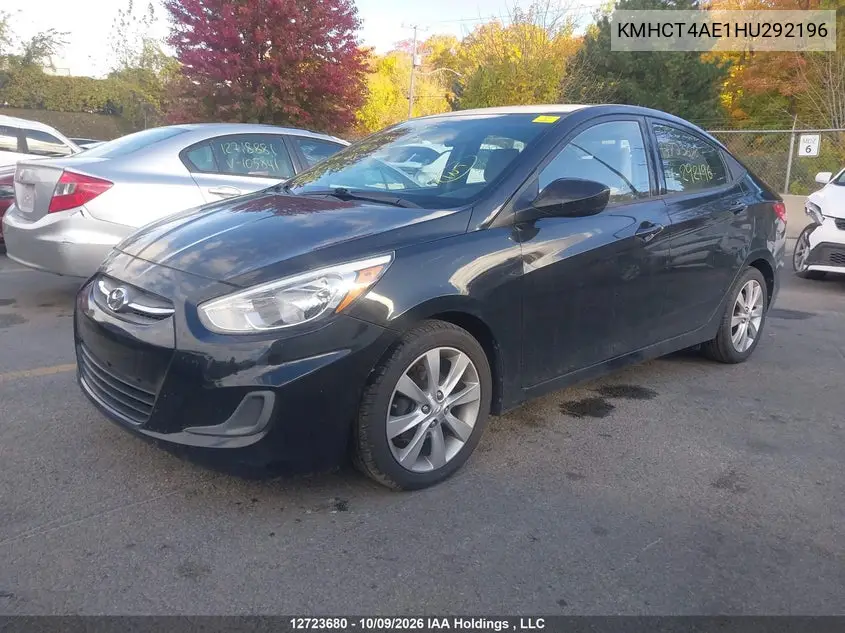 2017 HYUNDAI ACCENT VIN KMHCT4AE1HU292196 — фото 2