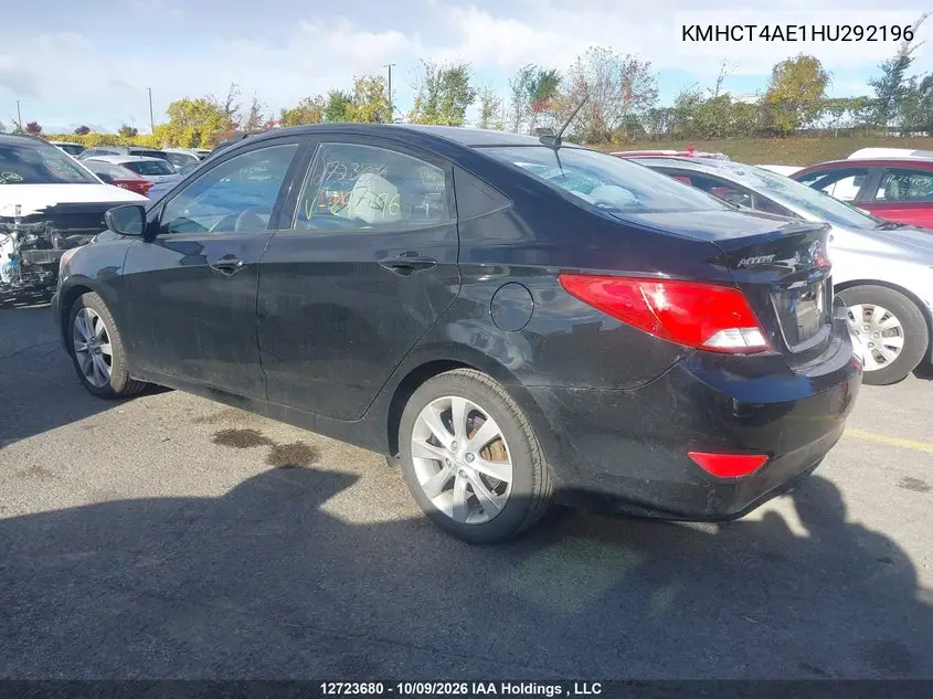 2017 HYUNDAI ACCENT VIN KMHCT4AE1HU292196 — фото 3
