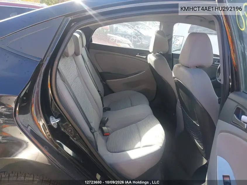 2017 HYUNDAI ACCENT VIN KMHCT4AE1HU292196 — фото 8