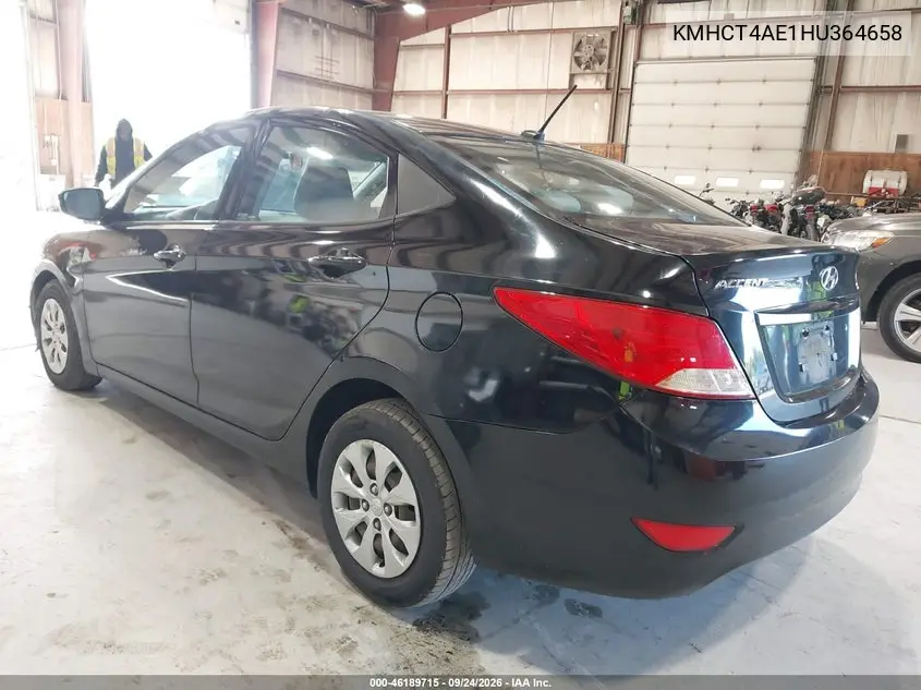 2017 HYUNDAI ACCENT VIN KMHCT4AE1HU364658 — фото 3