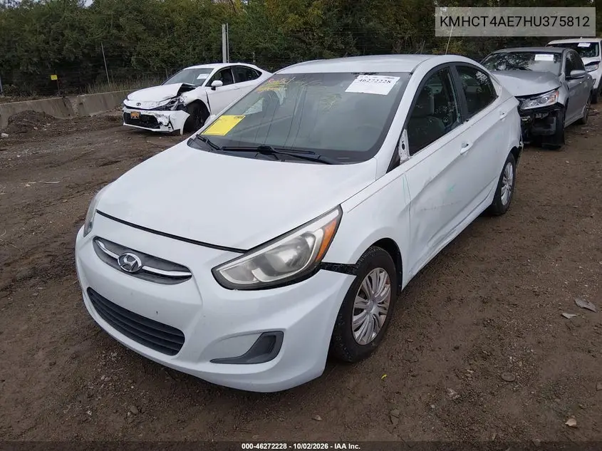 2017 HYUNDAI ACCENT VIN KMHCT4AE7HU375812 — фото 2