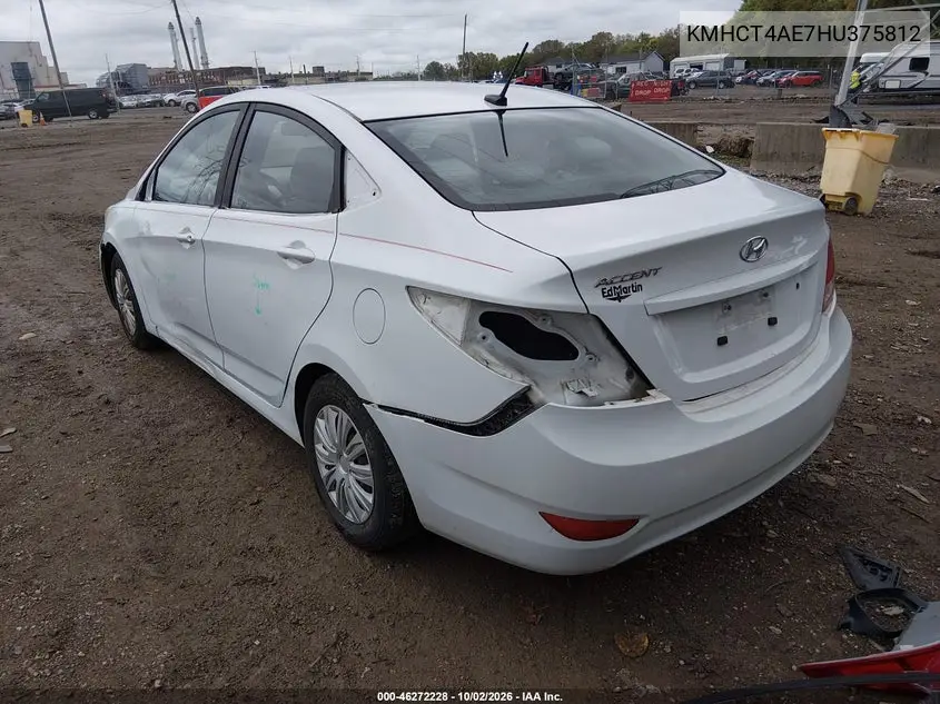 2017 HYUNDAI ACCENT VIN KMHCT4AE7HU375812 — фото 3