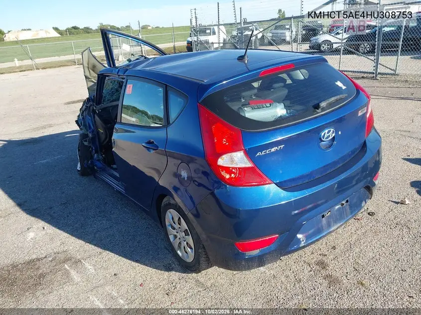 2017 HYUNDAI ACCENT VIN KMHCT5AE4HU308753 — фото 3