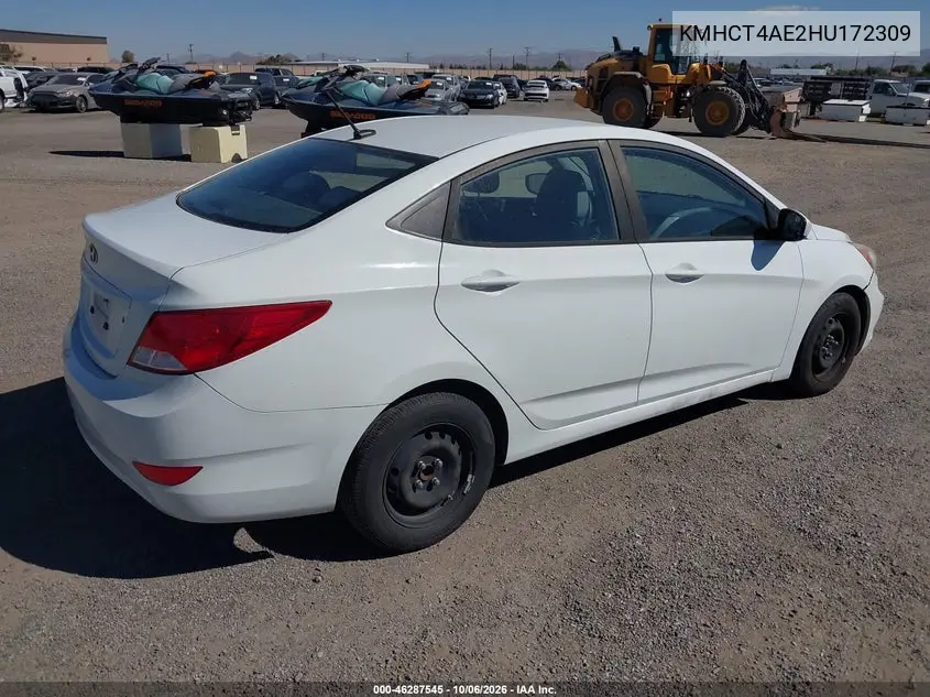 2017 HYUNDAI ACCENT VIN KMHCT4AE2HU172309 — фото 4