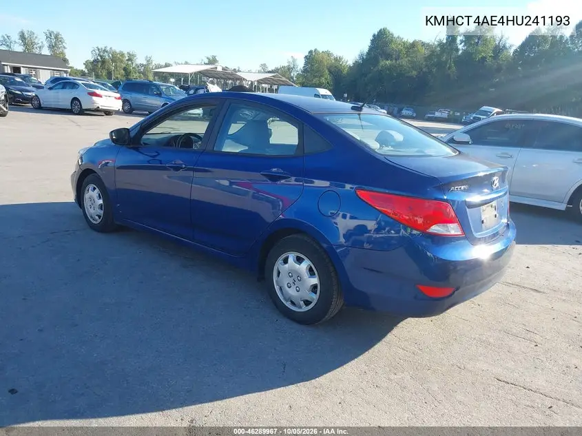 2017 HYUNDAI ACCENT VIN KMHCT4AE4HU241193 — фото 3