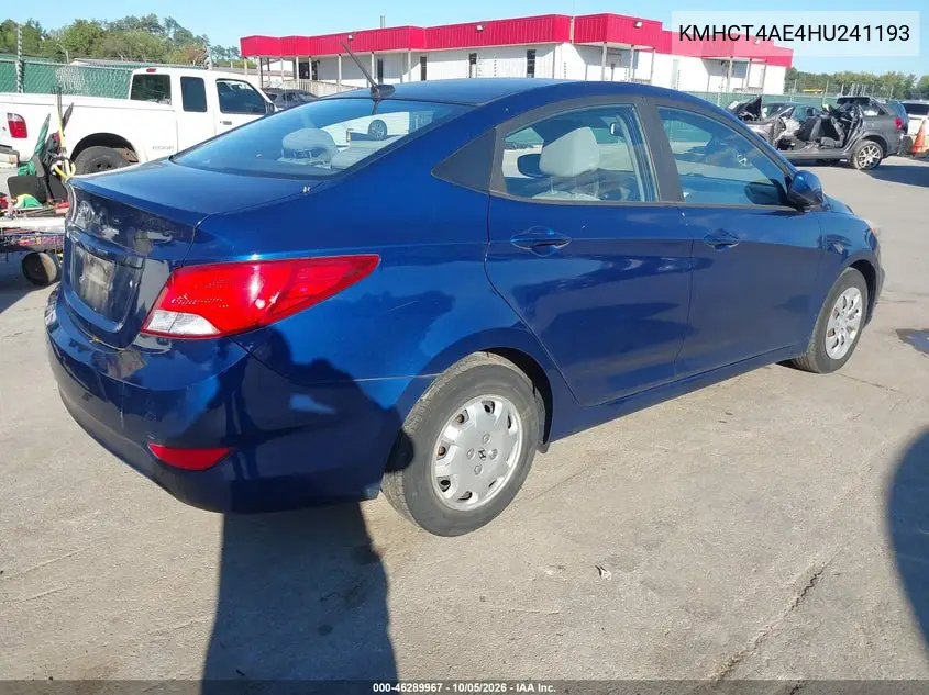 2017 HYUNDAI ACCENT VIN KMHCT4AE4HU241193 — фото 4