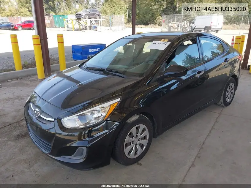 2017 HYUNDAI ACCENT VIN KMHCT4AE5HU335020 — фото 2