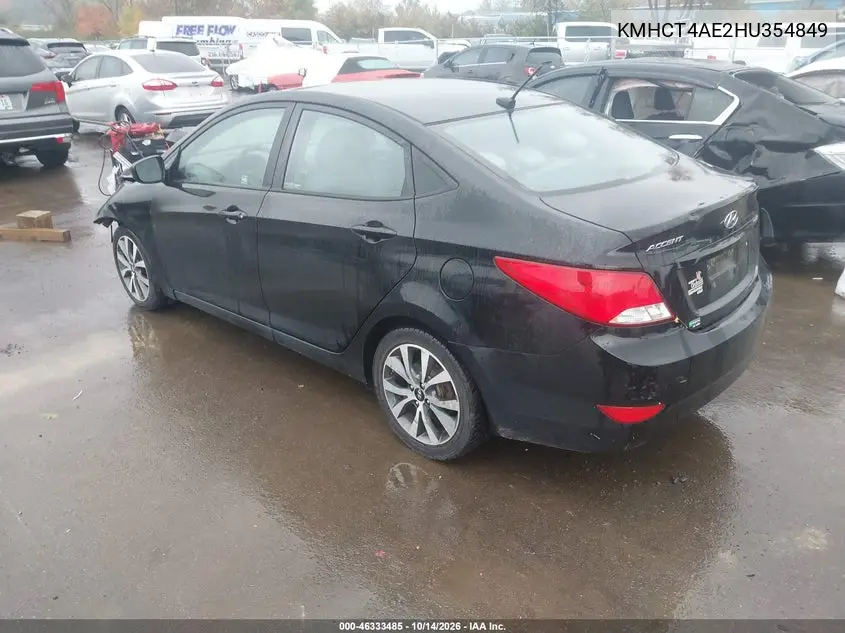 2017 HYUNDAI ACCENT VIN KMHCT4AE2HU354849 — фото 3