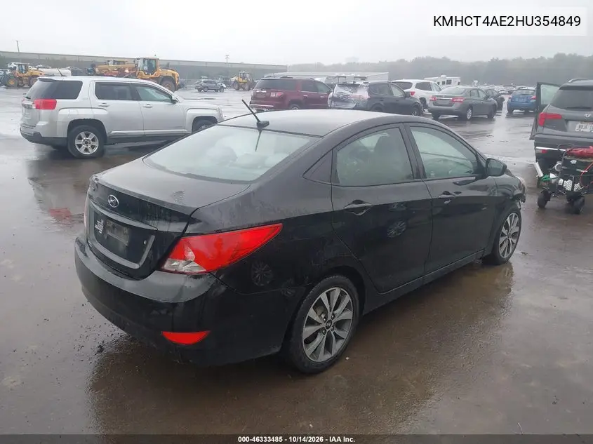2017 HYUNDAI ACCENT VIN KMHCT4AE2HU354849 — фото 4