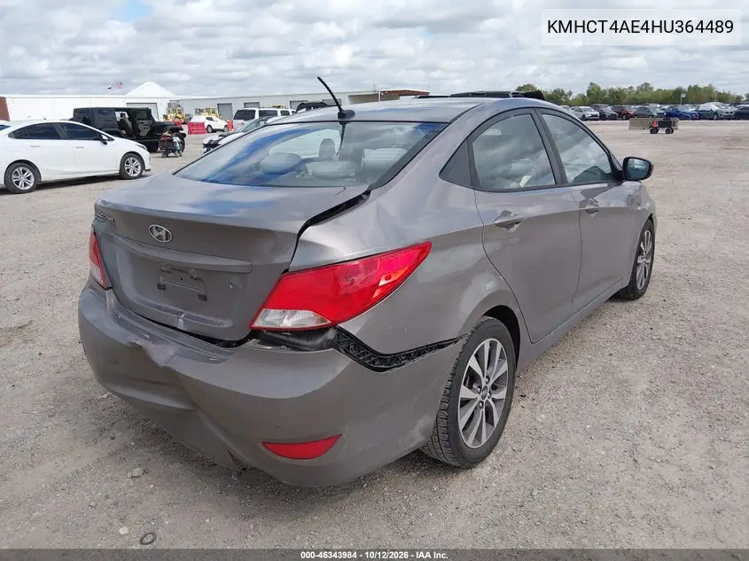 2017 HYUNDAI ACCENT VIN KMHCT4AE4HU364489 — фото 4