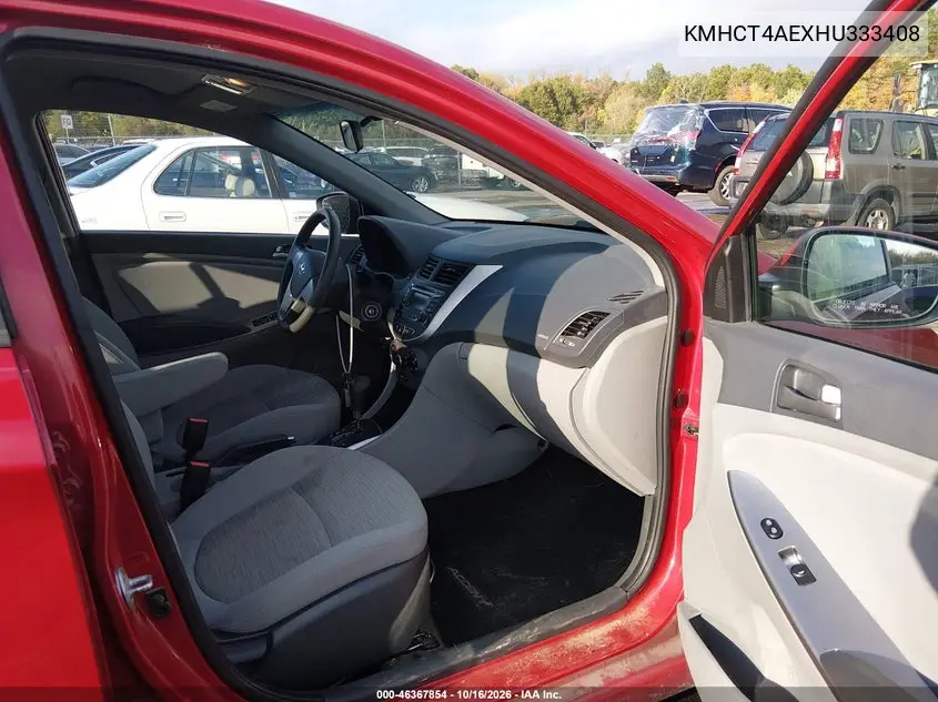 2017 HYUNDAI ACCENT VIN KMHCT4AEXHU333408 — фото 5