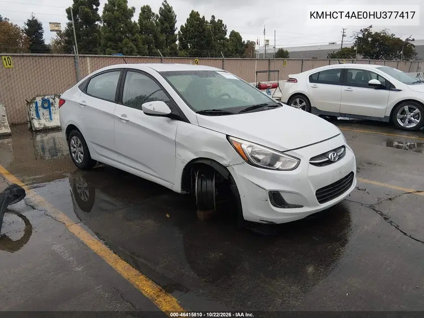 HYUNDAI ACCENT 2017, VIN KMHCT4AE0HU377417