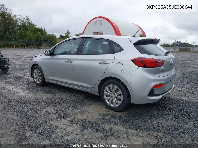 2018 HYUNDAI ACCENT VIN 3KPC25A35JE036644 — фото 3