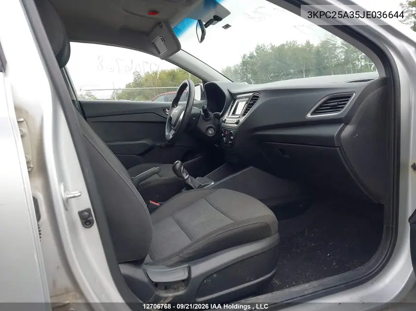 2018 HYUNDAI ACCENT VIN 3KPC25A35JE036644 — фото 5