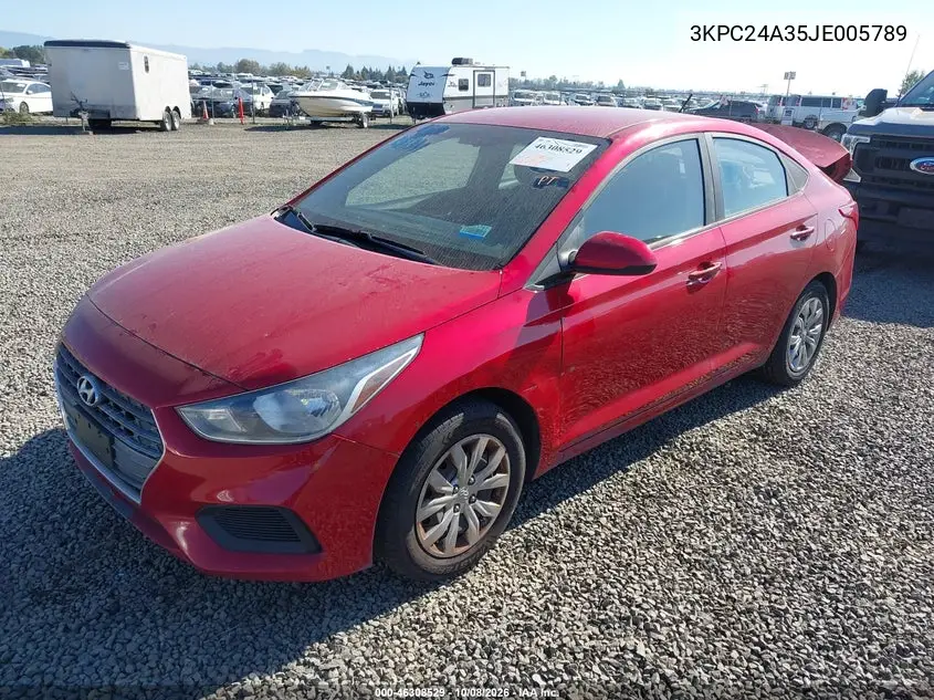 2018 HYUNDAI ACCENT VIN 3KPC24A35JE005789 — фото 2