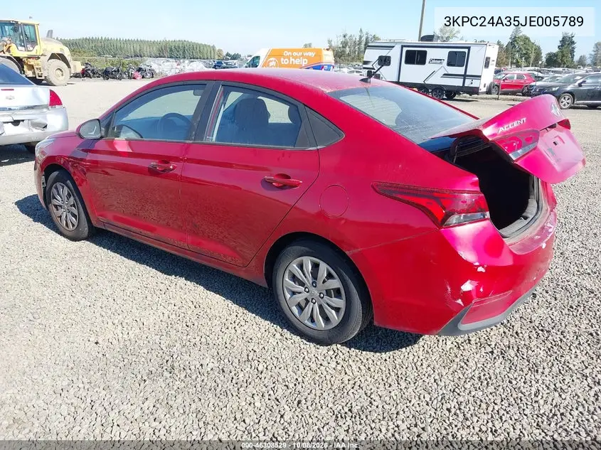 2018 HYUNDAI ACCENT VIN 3KPC24A35JE005789 — фото 3