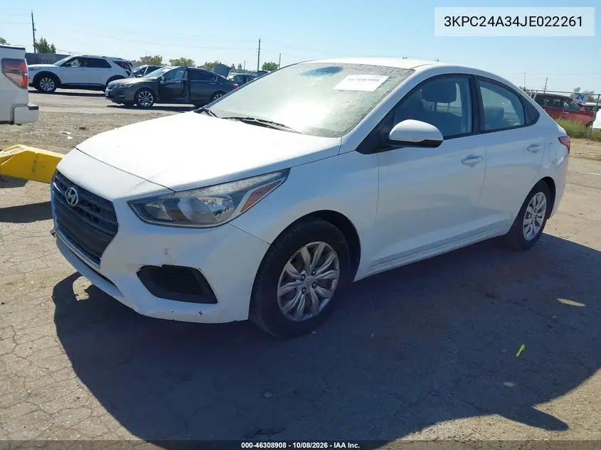 2018 HYUNDAI ACCENT VIN 3KPC24A34JE022261 — фото 2