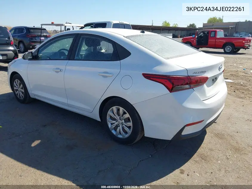 2018 HYUNDAI ACCENT VIN 3KPC24A34JE022261 — фото 3