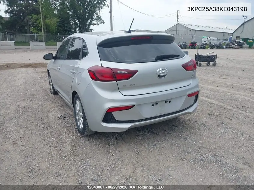 2019 HYUNDAI ACCENT VIN 3KPC25A38KE043198 — фото 3