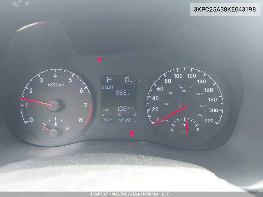 2019 HYUNDAI ACCENT VIN 3KPC25A38KE043198 — фото 7