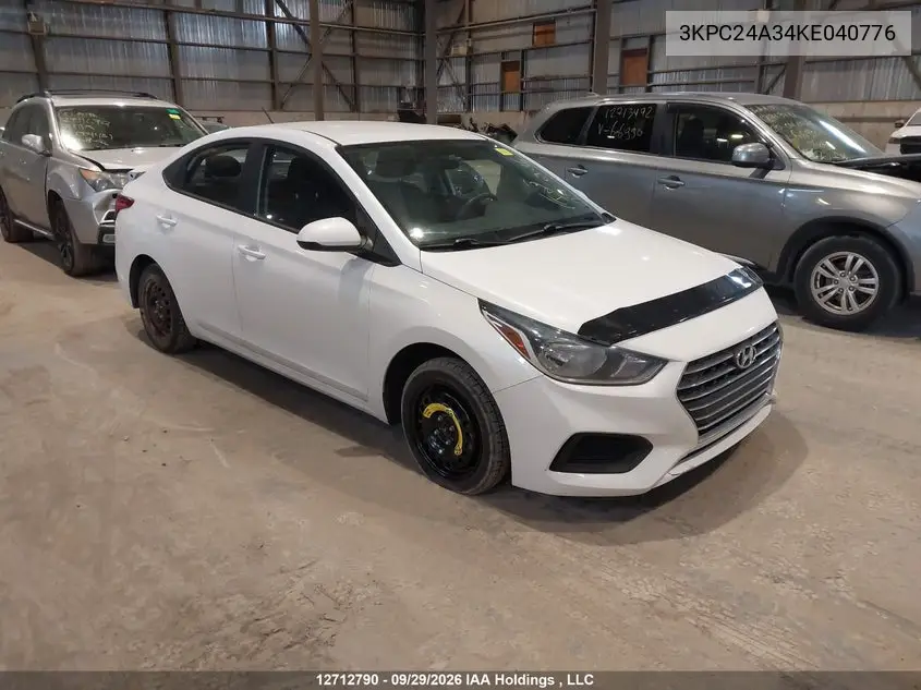 HYUNDAI ACCENT 2019, VIN 3KPC24A34KE040776