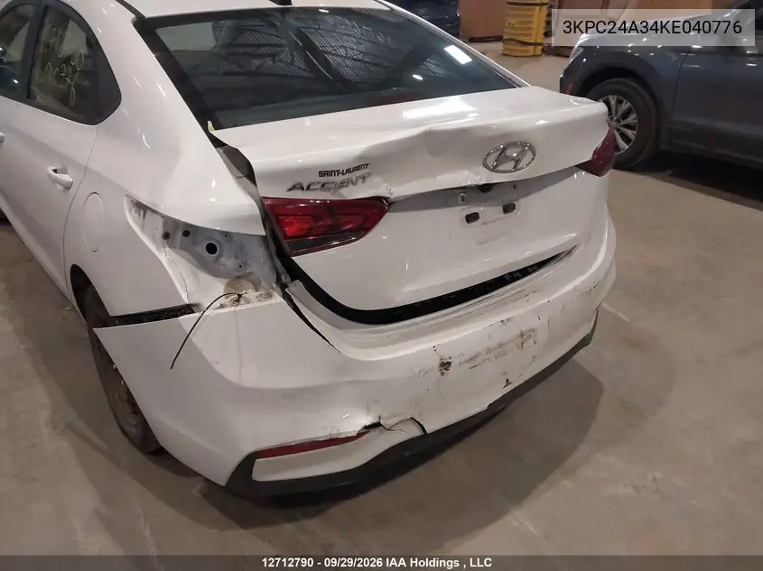 2019 HYUNDAI ACCENT VIN 3KPC24A34KE040776 — фото 6
