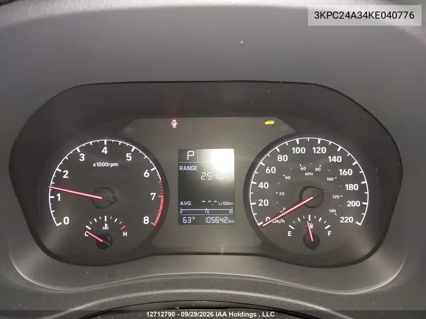 2019 HYUNDAI ACCENT VIN 3KPC24A34KE040776 — фото 7