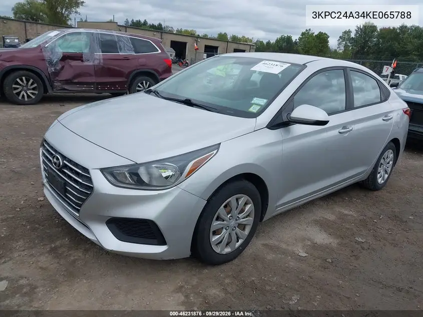 2019 HYUNDAI ACCENT VIN 3KPC24A34KE065788 — фото 2