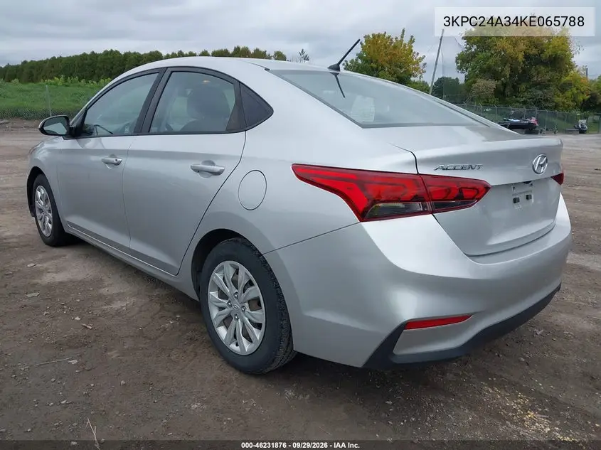 2019 HYUNDAI ACCENT VIN 3KPC24A34KE065788 — фото 3