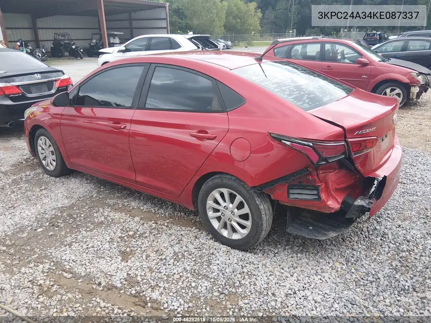 2019 HYUNDAI ACCENT VIN 3KPC24A34KE087337 — фото 3