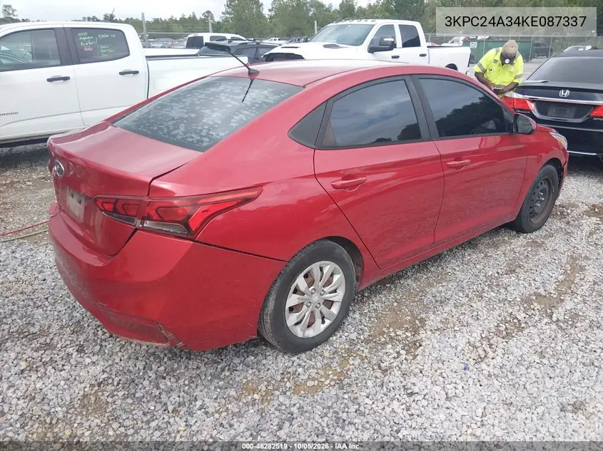 2019 HYUNDAI ACCENT VIN 3KPC24A34KE087337 — фото 4