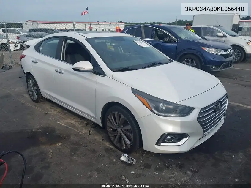 HYUNDAI ACCENT 2019, VIN 3KPC34A30KE056440