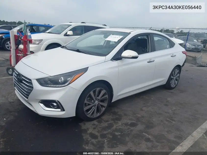 2019 HYUNDAI ACCENT VIN 3KPC34A30KE056440 — фото 2
