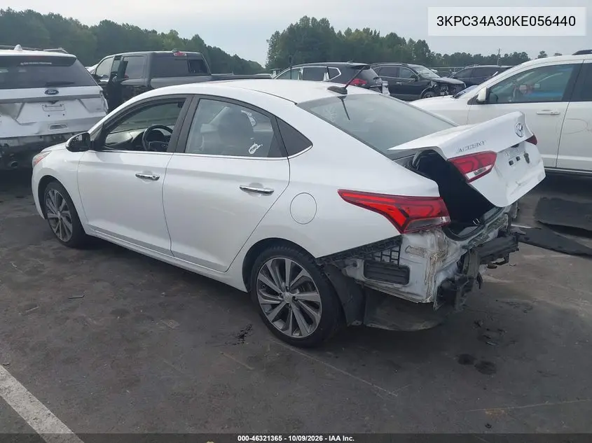 2019 HYUNDAI ACCENT VIN 3KPC34A30KE056440 — фото 3