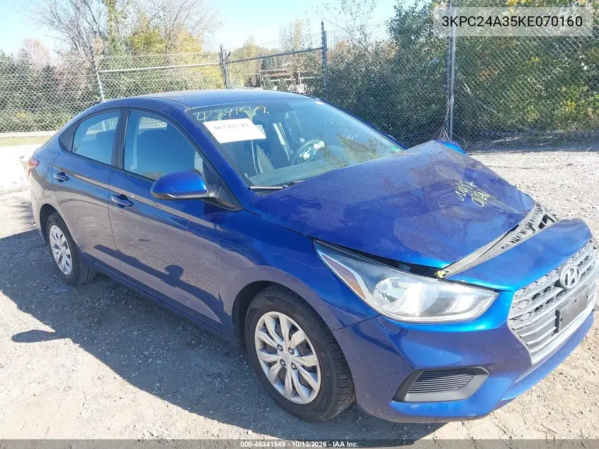 HYUNDAI ACCENT 2019, VIN 3KPC24A35KE070160