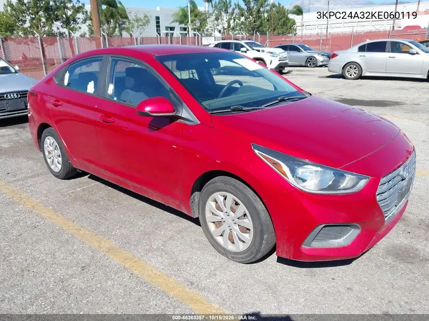 HYUNDAI ACCENT 2019, VIN 3KPC24A32KE060119