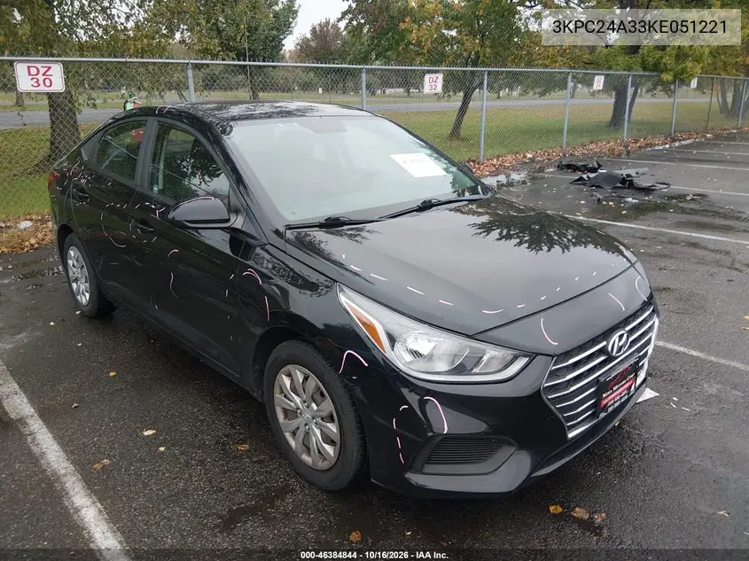HYUNDAI ACCENT 2019, VIN 3KPC24A33KE051221