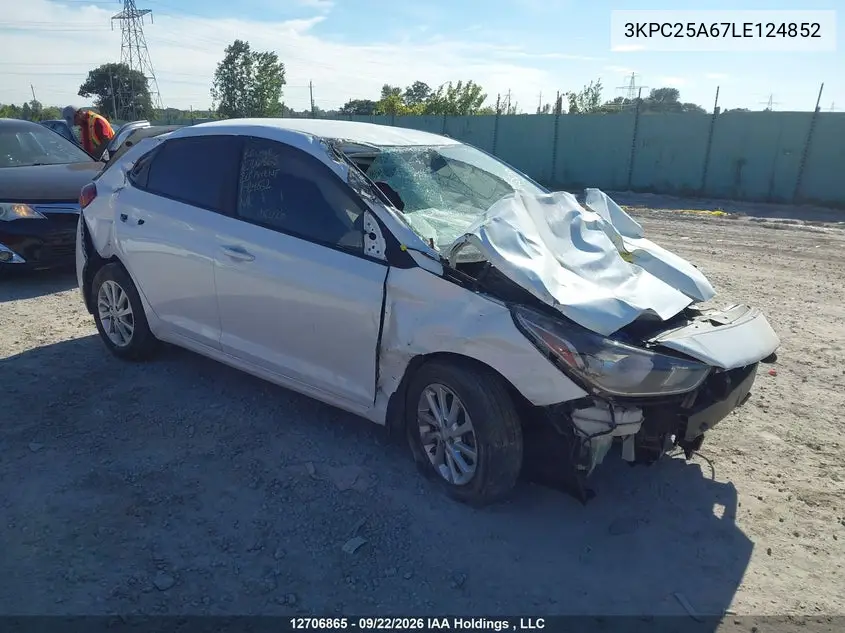 HYUNDAI ACCENT 2020, VIN 3KPC25A67LE124852