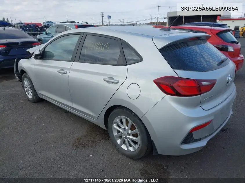 2020 HYUNDAI ACCENT VIN 3KPC25A65LE099854 — фото 3