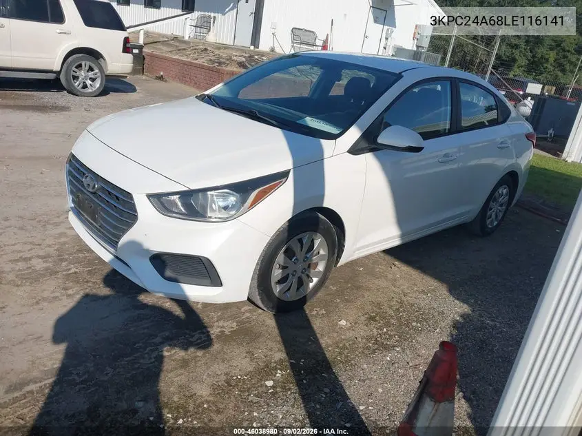 2020 HYUNDAI ACCENT VIN 3KPC24A68LE116141 — фото 2