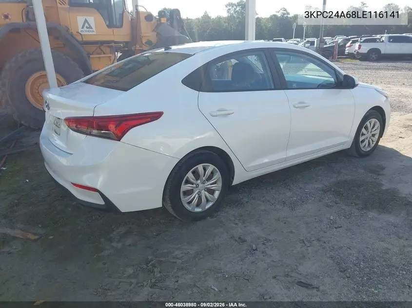 2020 HYUNDAI ACCENT VIN 3KPC24A68LE116141 — фото 4